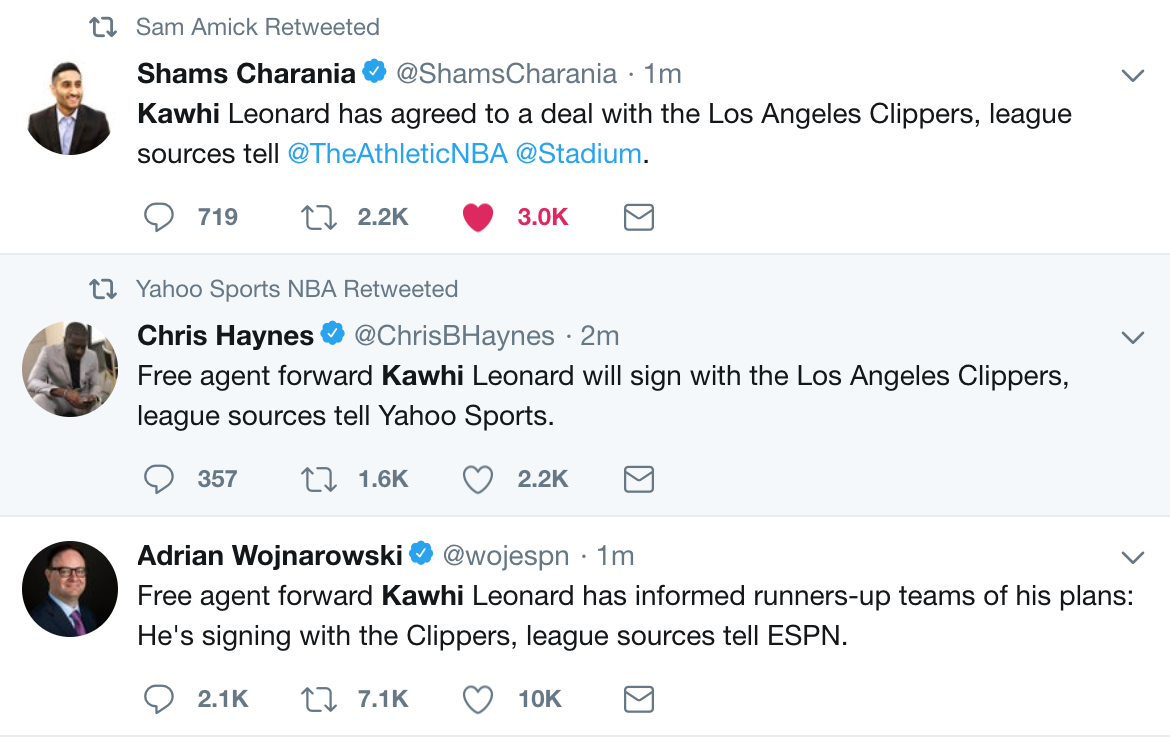 CHẤN ĐỘNG: Kawhi Leonard chính thức chọn LA Clippers, loại bỏ Los Angeles Lakers và nhà ĐKVĐ Toronto Raptors